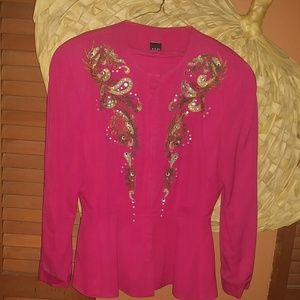 Stunning Vintage Red Embellished Suit